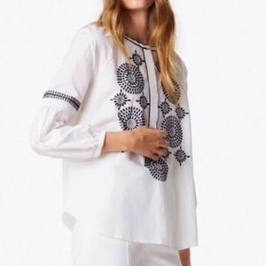 Tory Burch Audrey White Tunic Top
